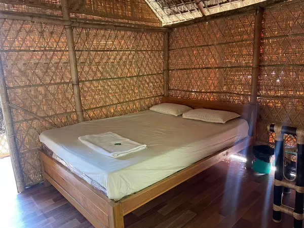 Inside a bamboo cottage